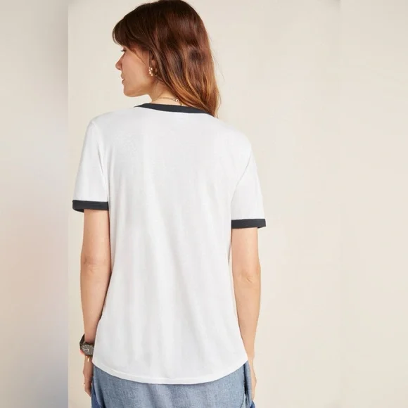 NEW ⭐️RARE⭐️ Anthropologie Letluv Rolling Stones Ringer Tee Small - Picture 8 of 10